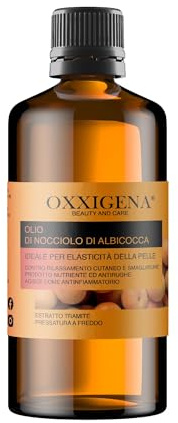 Oxxigena - Huile de Noyau d’Abricot Pur 100%, Paquet de 1 L, Tonifiant et Régénérant, Illuminant et Revitalisant Idéal pour Traiter la Peau Terne et Opaque