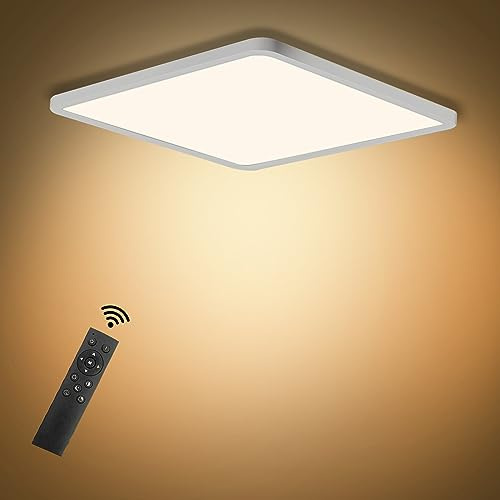 SUNZOS Deckenlampe Led Deckenleuchte Dimmbar 36W, 3000K/4500K/6500K 30cm | Panel Dimmbar für Lampe Wohnzimmer, Schlafzimmer, Küchenlampe, Esszimmer, Badezimmer, Led Lampen Deckenlampen