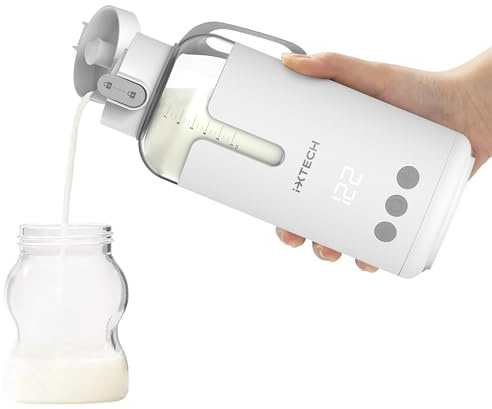 IXTECH Calentador de agua portátil para fórmula de bebé, leche, 8 onzas, calentamiento eléctrico con control de temperatura ajustable, boquilla resistente a fugas, recargable e inalámbrico