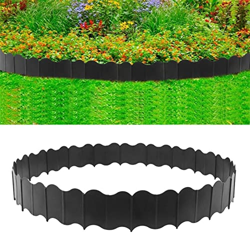 GOCHUSX Garten Rand Zaun, Flexible Interlocking Kanten, DIY Dekorative Kunststoffe Blume Gras Bett Border Für Die Landschaftsgestaltung Von Rasenflächen Patio (Farbe : Schwarz, Größe : 60pcs14x900cm