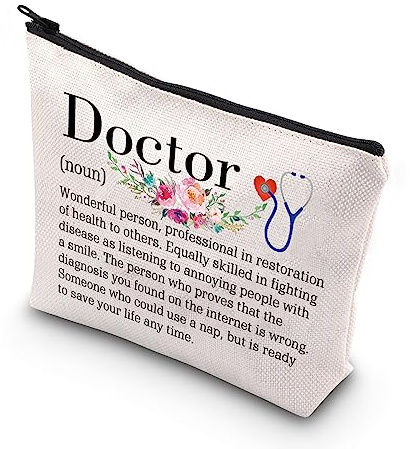 PLITI Doctor Gift for Women Doctor Definition Makeup Bag Doctor Thank You Gift Doctor Graduation Gift Doctor Retirement Gift (Doctor Noun U)