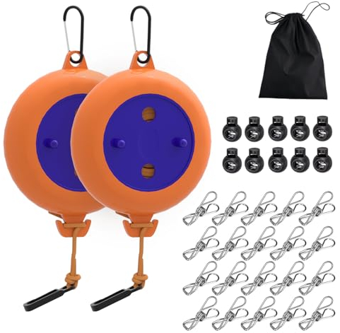 Wäscheleine Ausziehbar Camping 2 Stück, 10 Meter Reise Wäscheleine, Tragbare Wäscheleine Set für Camping, Wandern, Hotel, Balkon