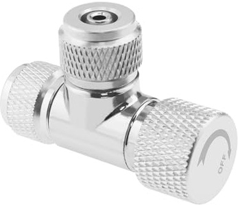 SG Store CO2 Doppelkopf Nadelventil, Kohlendioxid Doppelend Nadeltrimmerventil, CO2-Blasenzähler, Aquarium-Zubehör, Kompatibel mit Aquarium-Systemen, Silber