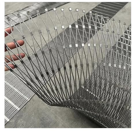 LXBAMKEA Stainless Steel Wire Rope Netting, Flexible Galvanised Chicken Wire Mesh Roll, Protection Boundary Cable Mesh, Balcony Stair Garden Farm Football Field Fence (Color : Custom, Size : 2.5MM/8