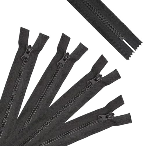 Alluring Reißverschluss Kunststoff Teilbar, 4 Stück Reißverschluss für Jacken 40 cm für Nähen Mäntel Jacke Kleidung Tasche Gepäck Bettzug Schwarz #5