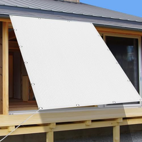 Voile D’Ombrage Rectangulaire 400 x 580 cm, Espirante en Hdpe, Anti 98% UV Contre Le Vent, Voiles d'ombrage pour Patio Voile, Filet Dombrage Rectangle, pour Extérieur, Balcon, Blanc