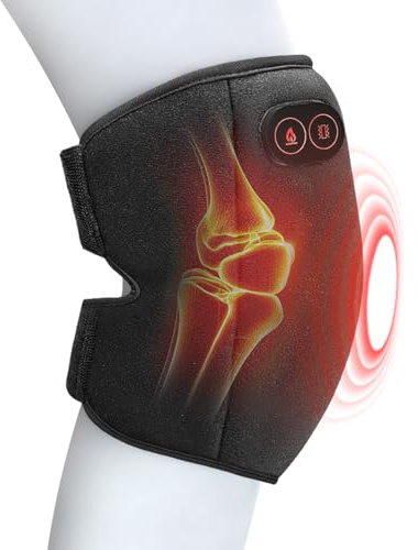 Heated Knee Massager, Cordless Heating Pad for Arthritis, 3 Vibrating & Heating Modes, Heated Knee Brace for Men Women Seniors (S)