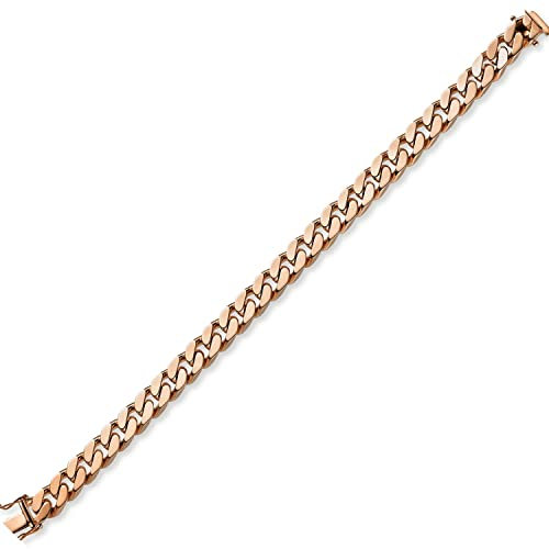 8mm Armband Armkette Panzerarmband aus 585 Gold Rotgold 19cm Herren
