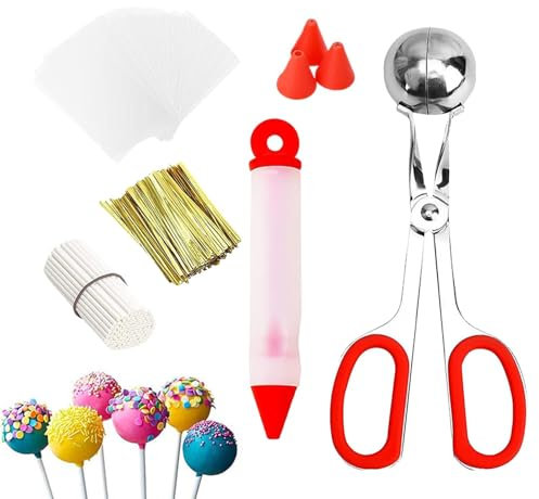 Cake Pop Kit für Kinder | Wiederverwendbares Cake Ball Maker Kit, lustige Cake Pop Sticks und Taschen Kit, Cake Pop Zubehör für Lutscher, Süßigkeiten, Schokolade