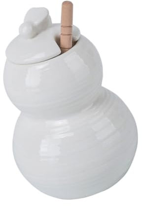 Cabilock 2 Piezas tarro de miel contenedor de decoración tarros de cristal azúcar Caja de almuerzo recipientes para alimentos lata de comida contenedor de almacenamiento de madera