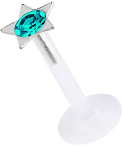 Modern Nature Piercing-Schmuck Ohrpiercing Teflon Labret Stecksystem 1,2 x 10 mm + Stern