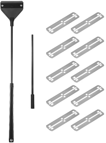 Uxsjakjsd Raspador de Algas para Acuarios Limpiador de Peceras Limpiador de Vidrio de Mantenimiento Raspador con Varilla de ExtensióN y 10 Cuchillas
