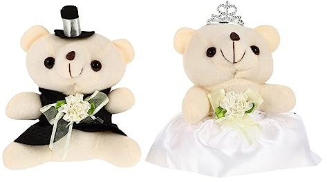 Abaodam 1paar Plüschbären Mit Hochzeitskleidern Niedliche Hochzeits Und Valentinstags-Dekoration Für Zuhause Hochzeit Und Festlichkeiten Einzigartige Geschenkidee