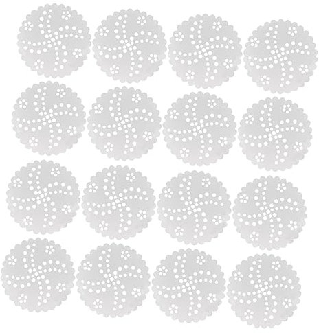 IMIKEYA Papier à Vapeur Rond Perforé Blanc 500 Pièces en Papier Siliconé Antiadhésif pour Cuisson Saine au Four et Cuiseur Vapeur