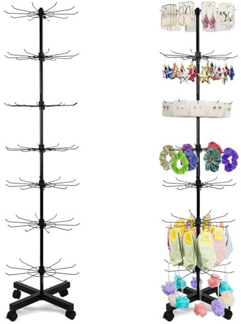 LIROPAU 7-stufiger Verkaufsständer Displayständer für Armbandständer, Verkaufsständer Drehbar, Display Ständer mit Haken, Schmuckständer Drehbar, Schmuck Socken Hüte Verkaufsveranstaltungen für