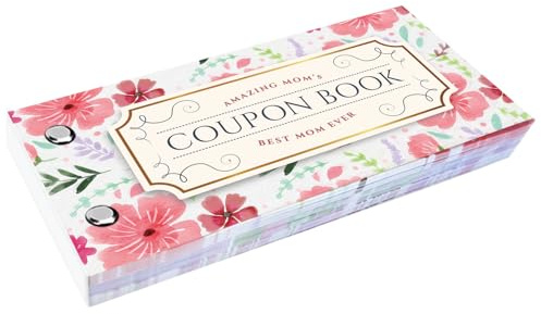 Dastimasco Mom's Coupon Book – 30 Blank Fill-In Coupons for Mom, DIY Personalized Floral Coupon Book, A Heartfelt Birthday, Thanksgiving or Christmas Gift from Daughter or Son