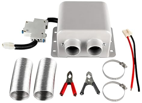 Riscaldatore per auto Riloer per camper, 12 V, 600 W, ventilatore portatile per riscaldamento rapido invernale, compatibile con la maggior parte dei veicoli, con porta accendisigari da 12 V CC, grigio