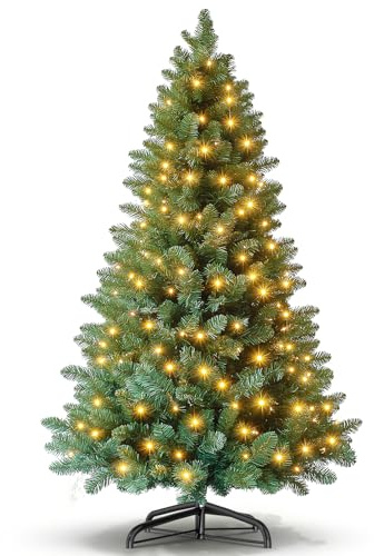 Kidsgigglz Weihnachtsbaum Künstlicher 210cm mit Beleuchtung, Tannenbaum Künstlich Grün 8 modi Lichterkette, Christmas Tree für Weihnachten Dekoration mit 820 Tannennadel, groß Weihnachtsbäume