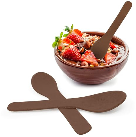 MUNCHWARE Chocojoy Flavour Edible Spoon – for All Types of Meals, Made from Natural Ingredients, Perfect for Parties, Picnics, Weddings, and Daily Use - 2pcs
