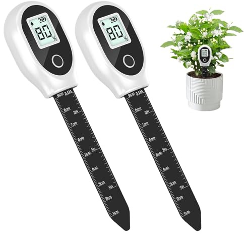PORFOYO Misuratore umidità Terreno: 2 Pezzi umidità del Terreno Sensore Tester, Piante Igrometro, Misuratore di Umiditàs del Giardino per Agricoltura, Giardinaggio, Piante da Interno Ed Esterno