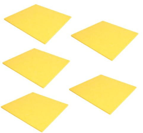 5pcs Felt Soundproofing Panels for Music and Dance Rooms Yellow | Self Adhesive Installation, Simple Versatile Look, Easy Setup, Five Piece Set, Sound Insulation