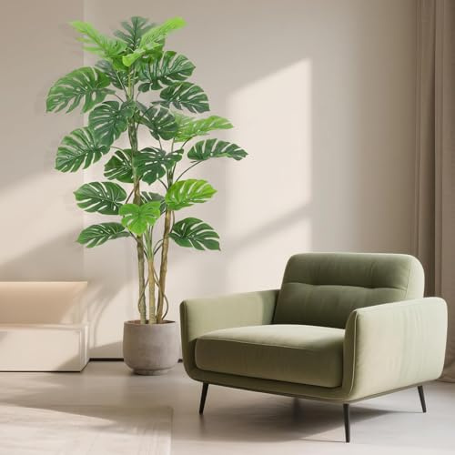 GarveeHome 150/180 cm Artificial Monstera Deliciosa Plant - Artificial Tree with Ceramic Pot, UV-Resistant Leaves and Flexible Wire Stems, Easy Care Artificial Plant for Living Room, Home and Office