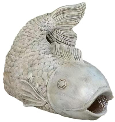 F Fityle Extension de Bec de Descente de Gouttière, Dérivateur d'Eau de Pluie Statue Poisson en ABS, Installation Facile sur Gouttière, Décoration de Jardin, Cour, Patio et Pelouse, Symbolise Chance