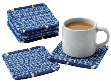 Ceriselle Untersetzer, 6er Set Filzuntersetzer & Tassenuntersetzer, Handgefertigte Coasters als Tischuntersetzer für Gläser, Kaffee, Tee & Cocktails