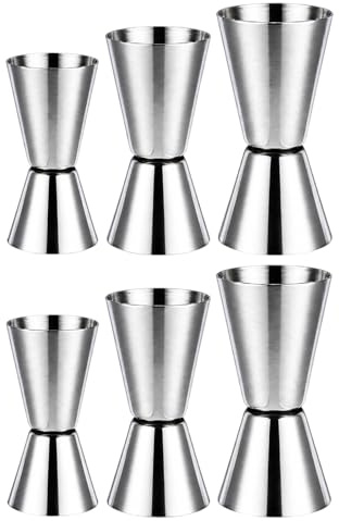 6PCS Double-Head Measuring Cup, Measure Cup, Double Ended Jigger Set, Essential Tool for Home Bartenders and Making, Measuring Cups for Drink Preparation