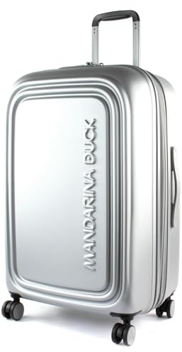 Mandarina Duck Unisex logo duck vagn medium Exp P10szv32 bagageväska, SILVER, 45x69x32/35(LxHxW), Resväska och rullväska