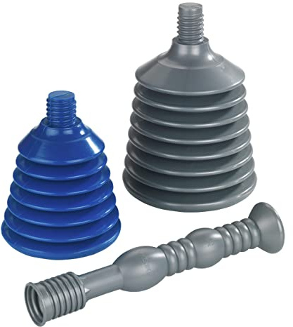 Maximex Rohrfrei-Profi, Rohrfrei-Set gegen verstopfte Abflüsse, passend für alle gängigen Abflüsse, ohne Chemie, 3-teiliges Set, Maße (B/TxH): Ø15,5x45,5cm und Ø12,5x41cm