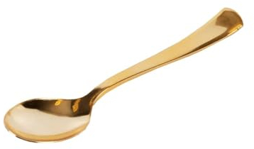 Best products - 6 PETITES CUILLÈRES PLASTIQUE RÉUTILISABLE 13CM OR