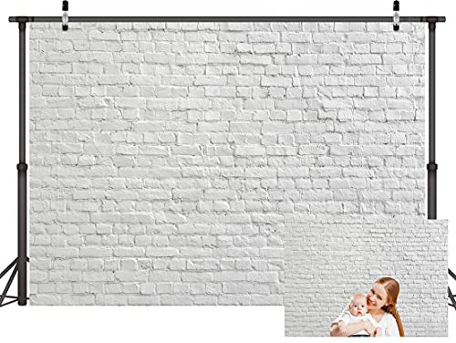 LYWYGG 8x6FT White Brick Wall Backdrops Vinyl Backdrop Photography Brick Wall Home Photography Decoration Office Decoration Background Brick Backdrop Photo Studio Wood Plank Backdrops CP-313-0806
