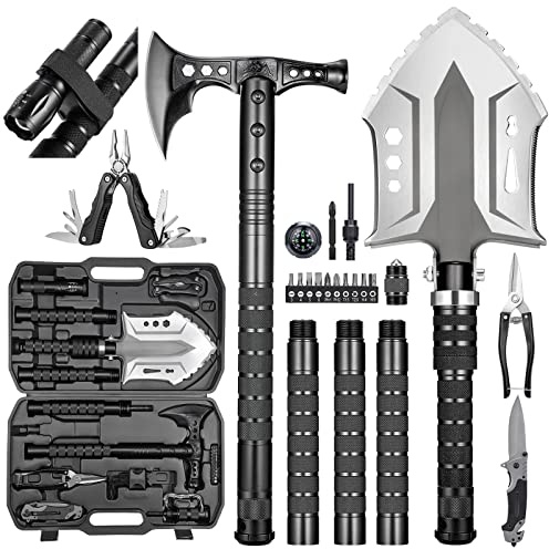 Camping Shovel Axe Outdoor Survival Shovel Set with High Carbon Steel Camping Gear for Men Outdoor Caming Hiking Backpacking Emergency