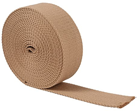 Cloaacsois 5M Canvas Baumwollgewebe aus Leinwandbindung Gurtband Tasche Gürtelband 25/38mm Breit (38mm Breit, Khaki)