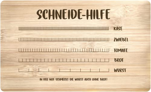 Tassenbrennerei Frühstücksbrettchen mit Spruch - Schneide-Hilfe - Echtholz Made in Germany - Vesperbrett Geschenk lustig Frau, Mann, Kollege