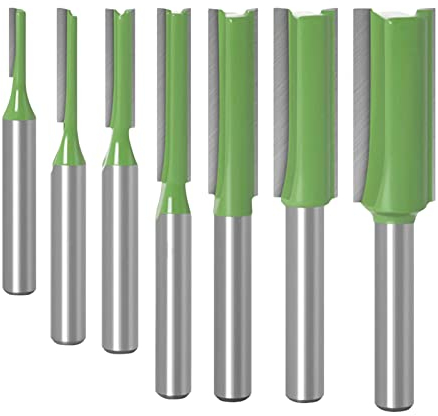 7 Teiliges Set Fräser für Oberfräse, Legierung Nutfräser 6mm Schaft, für Holzzuschnitt, DIY Holzbearbeitung