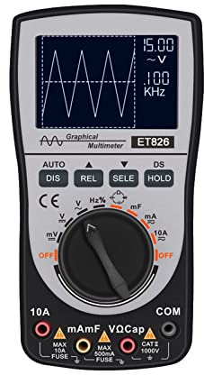 Generatore di segnali di corrente Multimetro for oscilloscopio digitale Tester for diodi di frequenza di resistenza di tensione di corrente alternata con 4000 conteggi Larghezza di banda analogica di