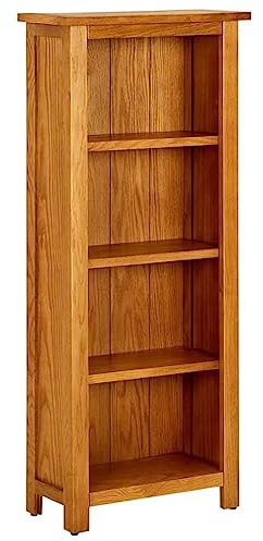 THOYTOUI Bücherregal, Lagerregal Stehregal Lagerschrank Würfelregal Geeignet für Arbeitszimmer Büro Werkstatt Abstellraum 4 Fächer 45x22x110 cm Massivholz Eiche