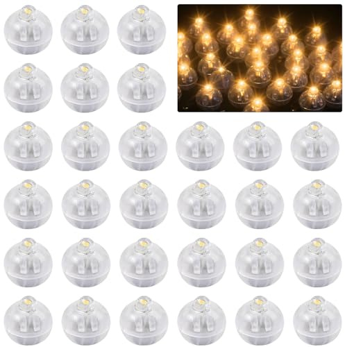 30 Stück LED Ballons Lichter,Mini LED Lichter,LED Ballonlichter Warmweiß,Mini LED Licht Warmweiß,LED Luftballon Warmweiß,Ballonlicht für Luftballons,Papierlaterne,Geburtstagsfeier,Hochzeit,Party Deko