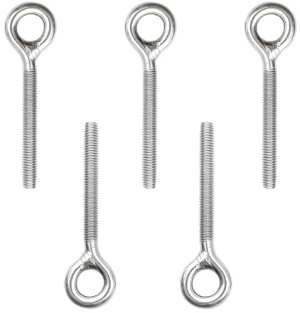 YDHfdc 5 Piezas M8 Perno de Anillo Pernos de ojo de acero inoxidable Cáncamo de vástago largo Adecuado Para Fijar y Colgar Artículos