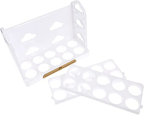 HOMSFOU Porte-œufs Pour Réfrigérateur Boîte à Œufs à Compartiments Multiples Étagère à Œufs Pour Cuisine Plateau De Rangement Pour