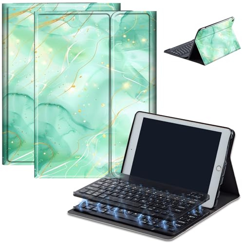 Case for Amazon Fire HD 10 & 10 Plus Tablet (13th/11th Generation, 2023/2021 Release) 10.1 with Keyboard, PU Leather Multiple-Angles Keyboard Case for Amazon Fire Tablet 10, Marbling 22