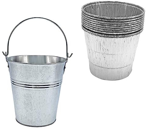 BCOATH 10stücke Grillfetteimer Mit Einweg-Folie Liner BBQ-ölfass Für Pelletgrill Installieren Verwenden Für Outdoor-Grillen Und Camping