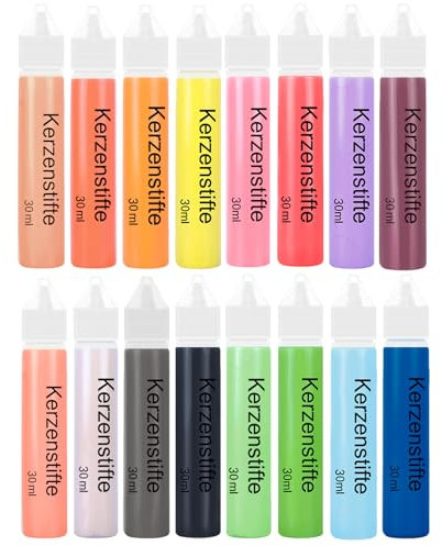 Scentoria 16 Stück Wachsstifte für Kerzen, Kerzen Bemalen Set 30ml, Kerzenstifte, Keramik Bemalen Set, Kerzen Selber Machen Set, Candle Pen, Kerzenstifte zum Verzieren N