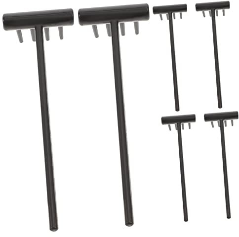 NUOBESTY 6pcs Zen Miniature Rakes Set for Sandbox and Tabletop Diy with Black 4-inch Rakes, Small Landscape and Meditation Accessories for Desktop Sand Gardens