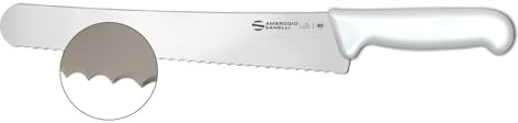 Ambrogio Sanelli, Linea Supra, Coltello Panettiere per Pasticceria e Panificazione con Lama Hard da 26 cm in Acciaio Inox, Impugnatura in SEBS Pratica ed Ergonomica, Certificato NSF, Made in Italy