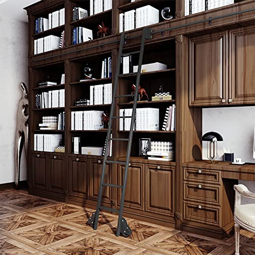 Scala mobile per biblioteca, 6 m, sistema di binari per uso domestico e in loft, scala non inclusa, perfetta per librerie e soluzioni di archiviazione