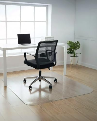 Tappetino Protettivo per Sedia da Ufficio OZ HOME – 90x140 CM – Antiscivolo, Atossico – Superficie Satinata Effetto Vetro – Protezione Trasparente per Parquet, Laminato e Pavimenti Duri