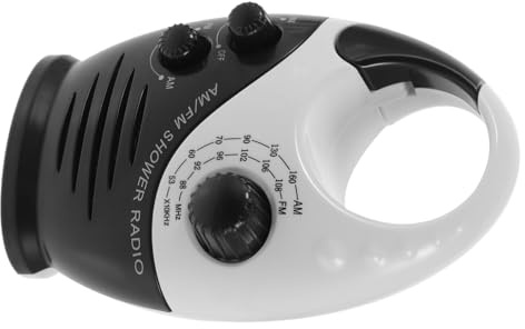 Uonlytech Wasserdichtes Duschradio Mit Tragbarem Lautsprecher Und Griff Kompaktes Mini Radio Für Badezimmer Dusche Und Outdoor Batteriebetriebenes Bad Radio Für Zuhause Und Büro